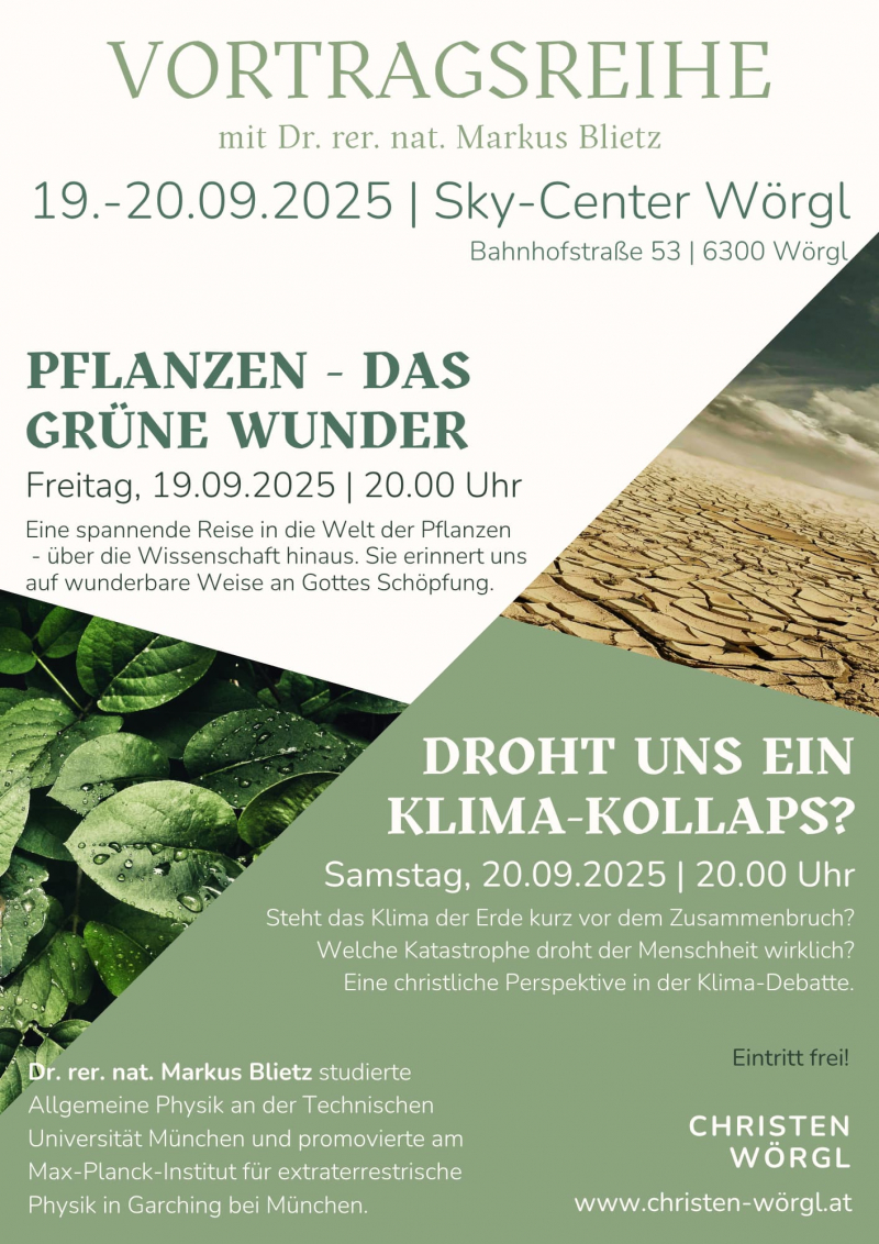 Einladung Vortragsreihe Christen Wörgl im September´25 Einladung Vortragsreihe Christen Wörgl im September´25