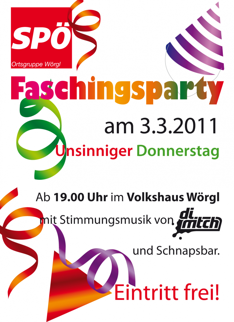 Plakat Faschingsparty
