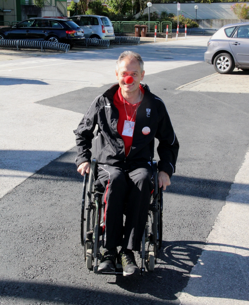 Auch der Wörgler Sportreferent GR Hubert Aufschnaiter ließ es sich nicht nehmen um bewältigte mit seinem Rolli die Strecke