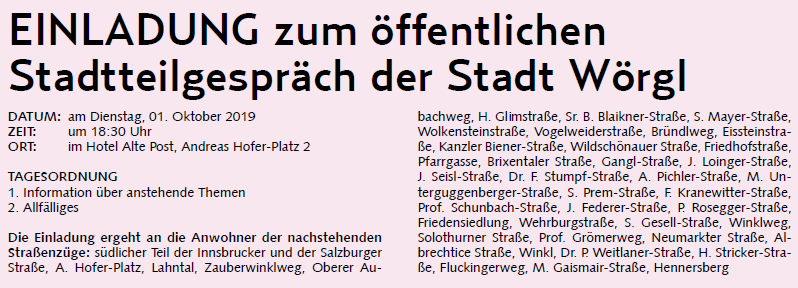 Einladung zum Stadtteilgespräch