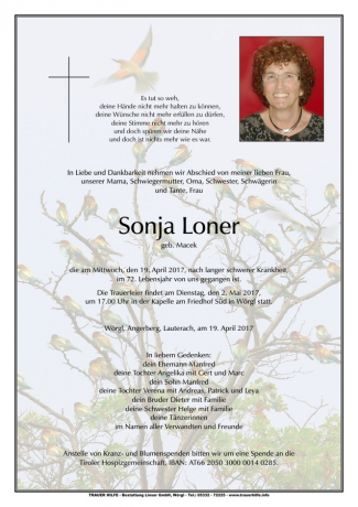 Wir trauern um Sonja Loner