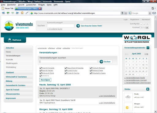 vivomondo-Veranstaltungskalender