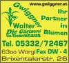 Blumenhaus Walter Gwiggner Brixentalerstr. 26 6300 Wörgl