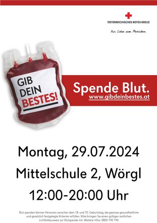 Blutspendeaktion am 29.07.2024