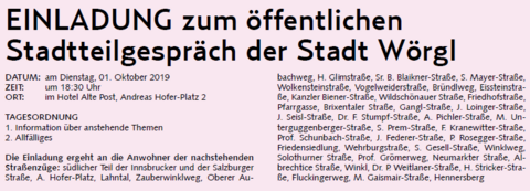 Einladung zum Stadtteilgespräch