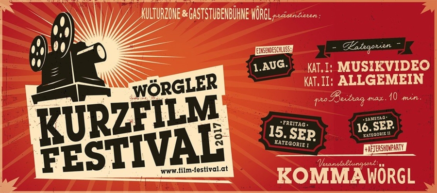 „Film ab!“ heißt es wieder am 15. und 16. September beim Wörgler Kurzfilmfestival. „Film ab!“ heißt es wieder am 15. und 16. September beim Wörgler Kurzfilmfestival.