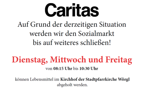 Mitteilung der Caritas