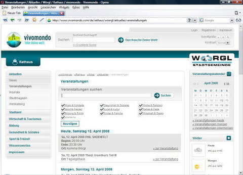 vivomondo-Veranstaltungskalender
