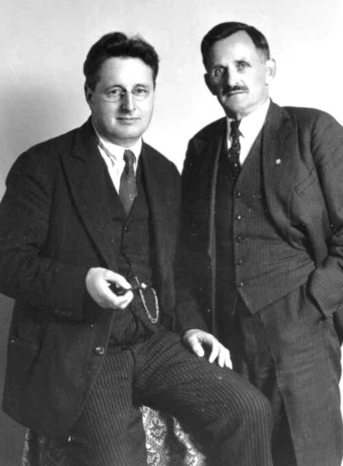 Unterguggenberger mit Dr. H. K. Sonderegger, Autor der Schrift "Die Rettung Österreichs- Das Wörgler Beispiel"